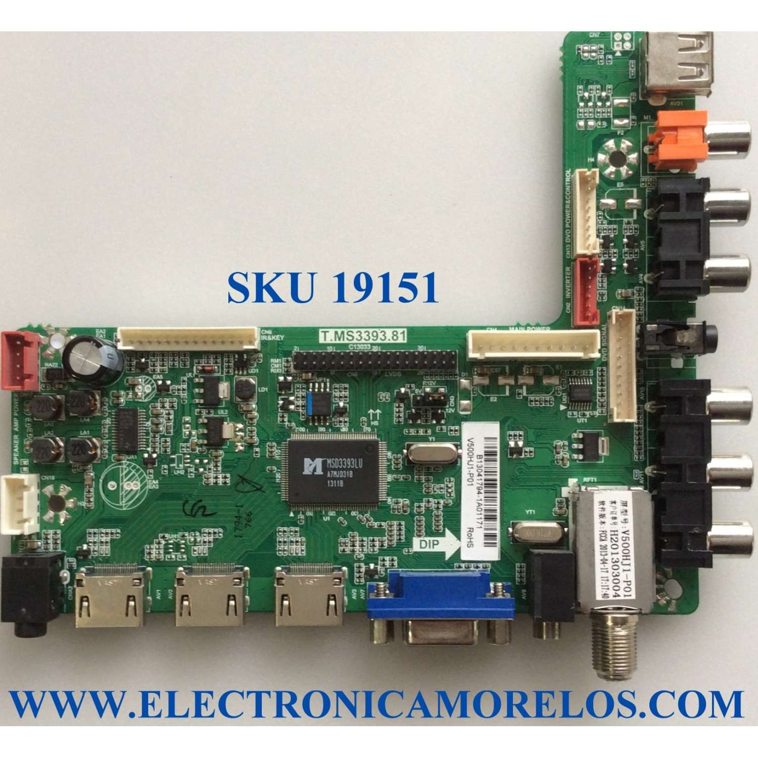 MAIN / AFFINITY B13041794 / T.MS3393.81 / E310229 / PANEL'S TY390LK03-ACW3 / V500HJ1-P01 / MODELO SLE2039